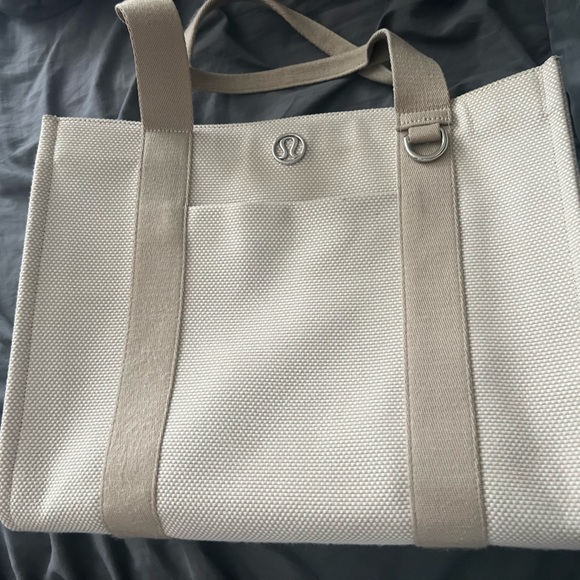 lululemon Handbags - lululemon athletica Cream and Tan Tote Bag
